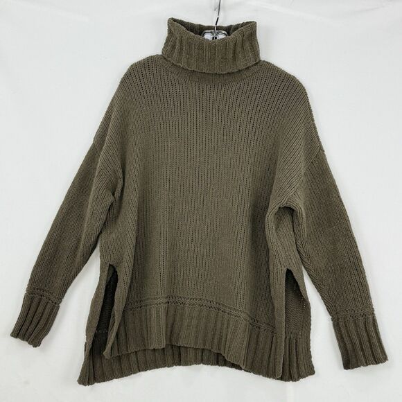 Aerie Olive Green Soft Cozy Turtleneck Sweater Size XS slightly oversized - Picture 2 of 16